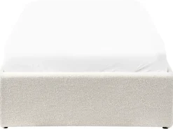 Seng med opbevaring uden gavl Boucle DINAN 90 x 200 cm Cremehvid
