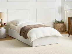 Seng med opbevaring uden gavl DINAN 90 x 200 cm Lys Beige