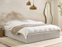 Seng med opbevaring uden gavl DINAN Lysegrå 180 x 200 cm