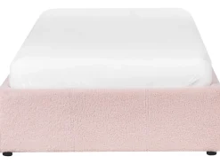 Seng med opbevaring uden gavl DINAN Boucle Pastellrosa 90 x 200 cm