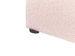 Seng med opbevaring uden gavl DINAN Boucle Pastellrosa 90 x 200 cm