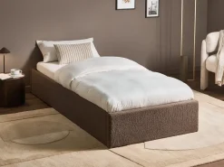 Seng med opbevaring uden gavl Boucle DINAN 90 x 200 cm Brungrå