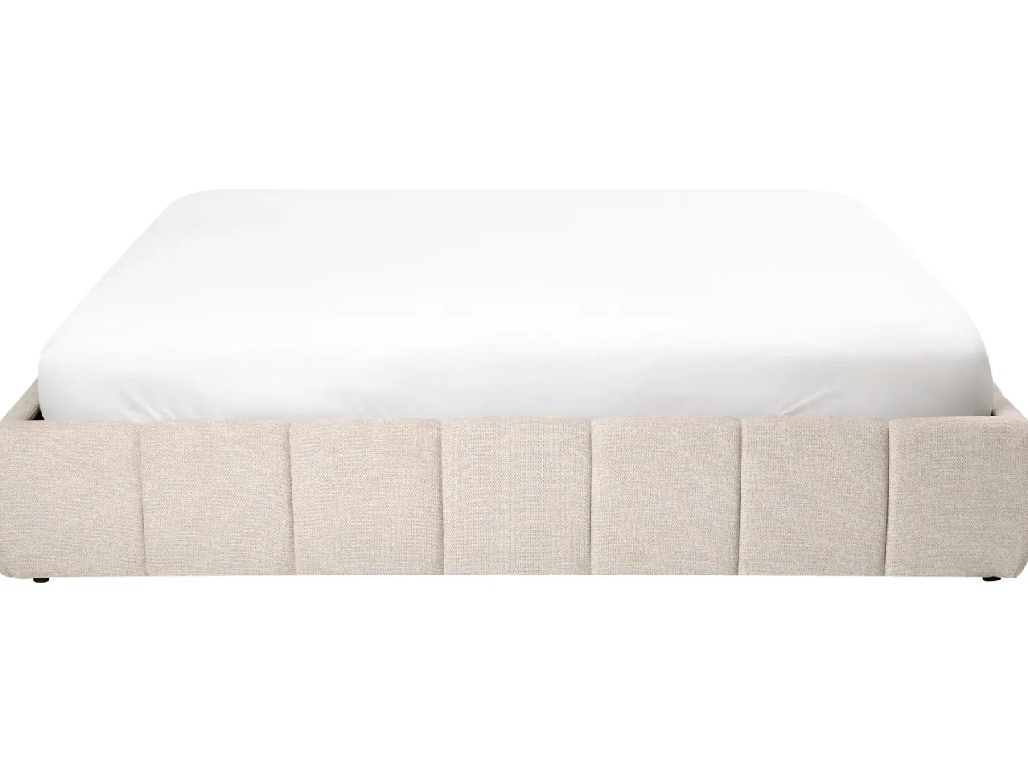 Seng med opbevaring uden gavl GENAS Lys Beige 180 x 200 cm