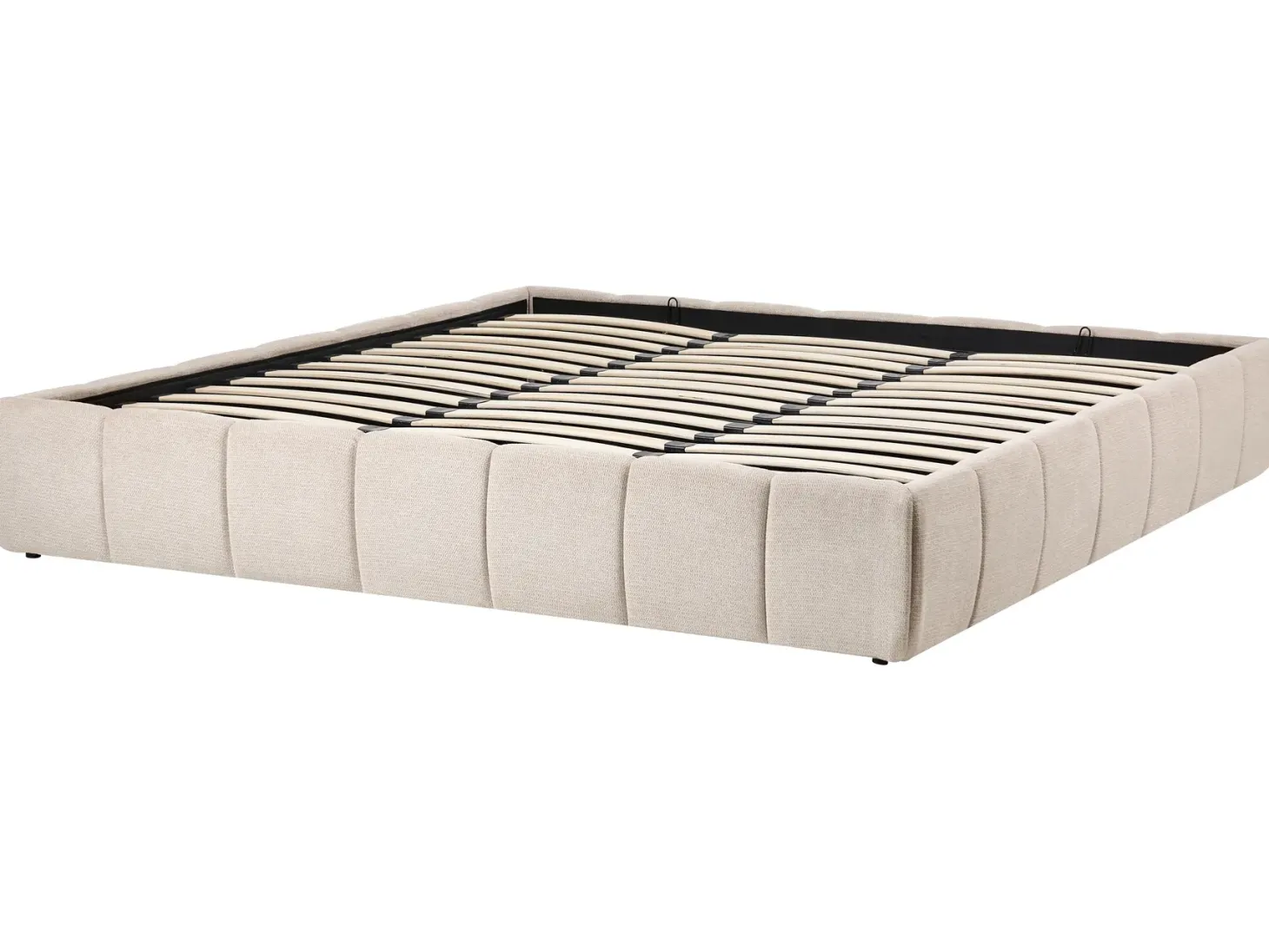 Seng med opbevaring uden gavl GENAS Lys Beige 180 x 200 cm