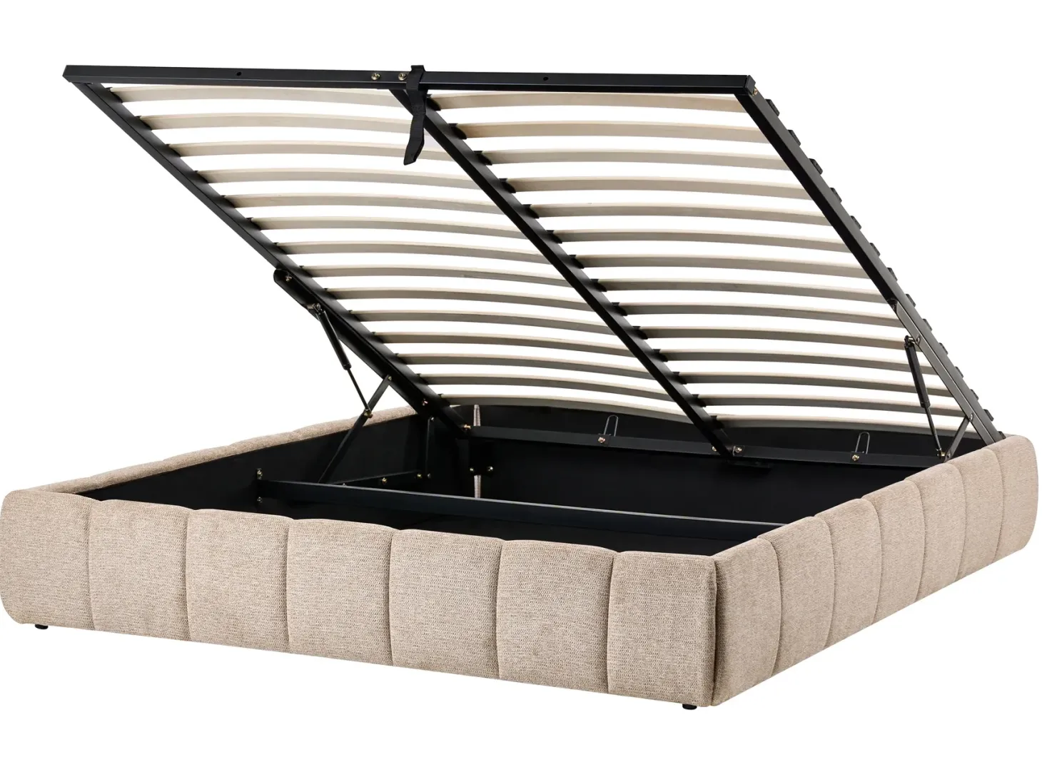 Seng med opbevaring uden gavl GENAS Beige 160 x 200 cm