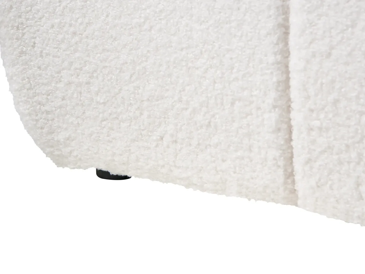 Seng med opbevaring uden gavl GENAS Boucle Cremehvid 180 x 200 cm