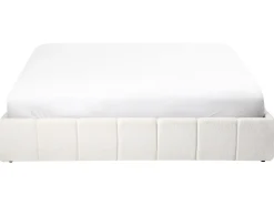 Seng med opbevaring uden gavl GENAS Boucle Cremehvid 180 x 200 cm