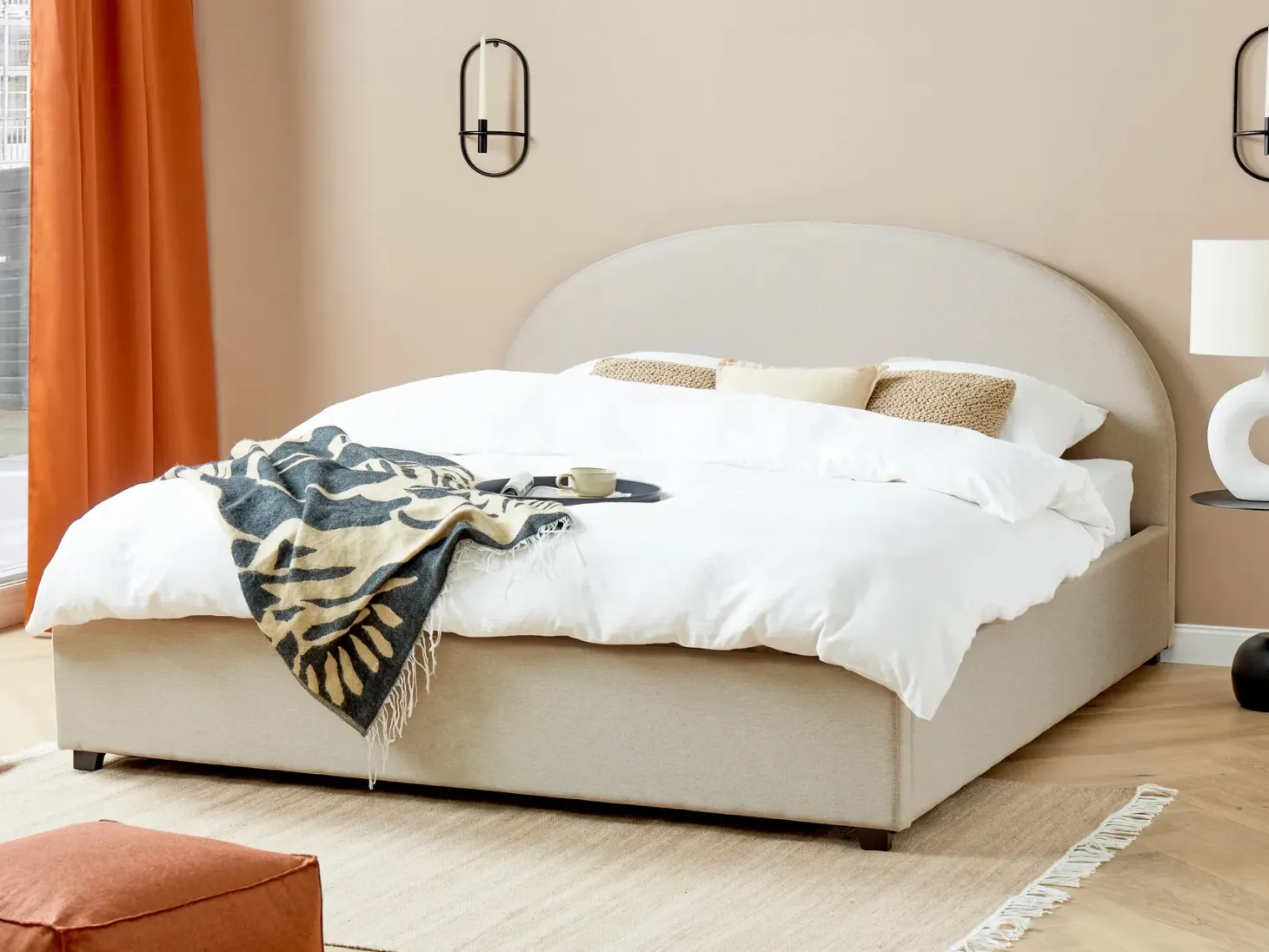 Seng med opbevaring VAUCLUSE Lys Beige 180 x 200 cm