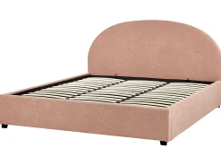 Seng med opbevaring VAUCLUSE Boucle Pastellrosa 180 x 200 cm