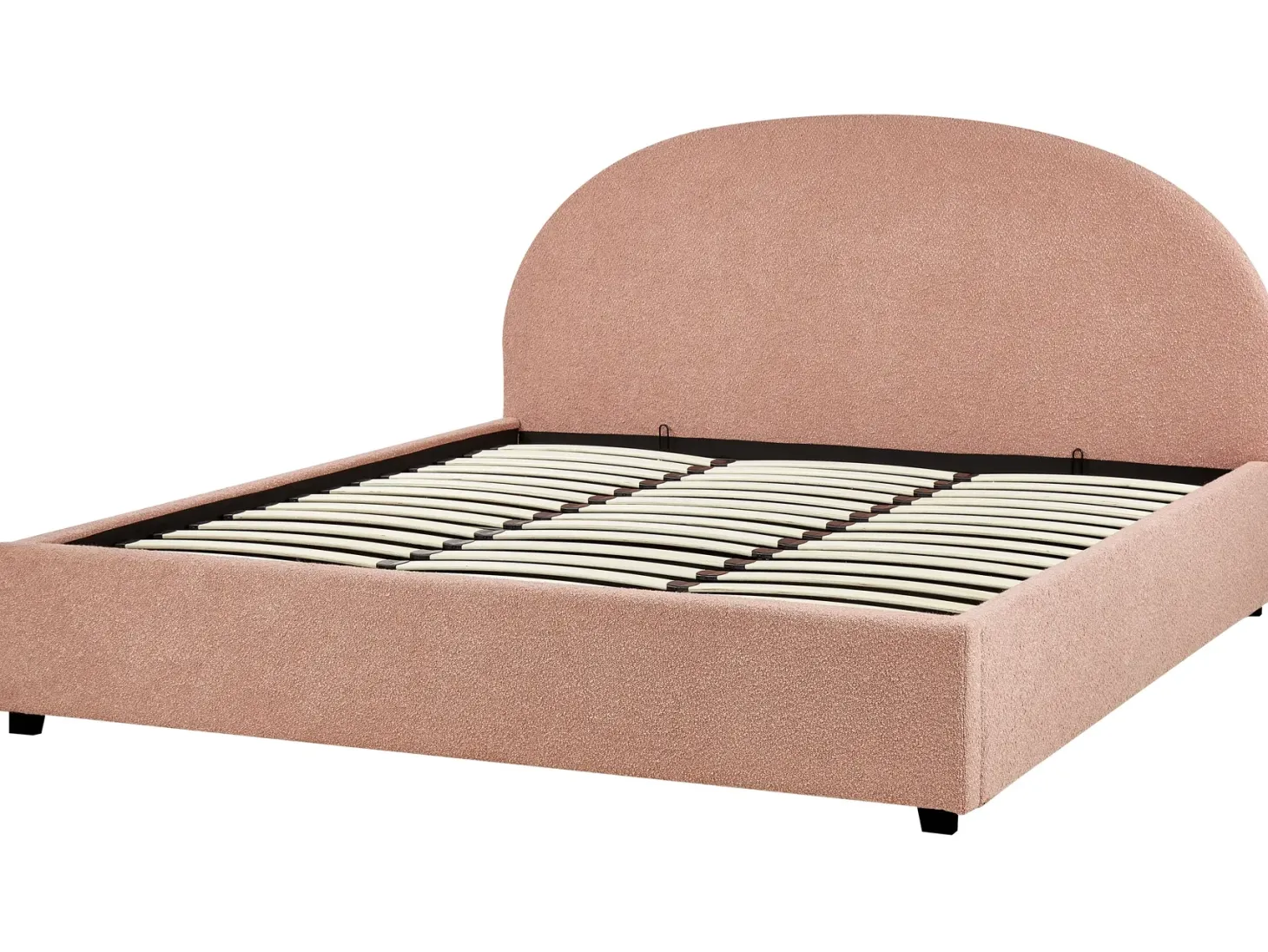 Seng med opbevaring VAUCLUSE Boucle Pastellrosa 180 x 200 cm