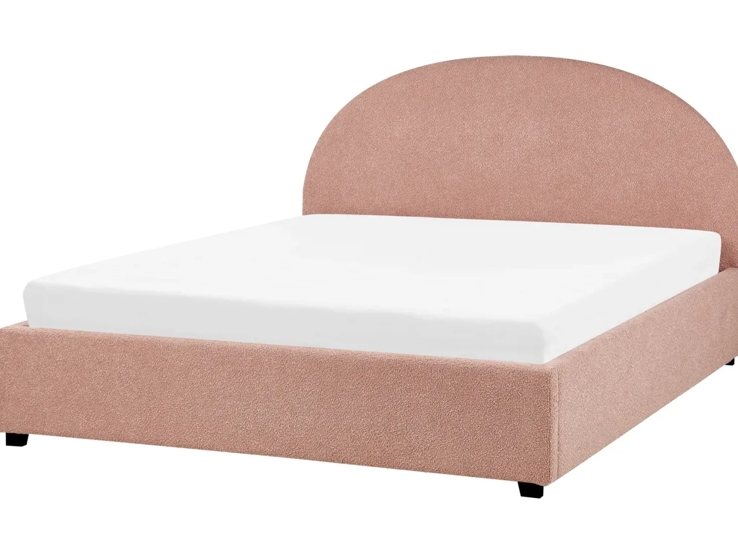 Seng med opbevaring VAUCLUSE Boucle Pastellrosa 180 x 200 cm