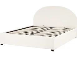 Seng med opbevaring VAUCLUSE Boucle Cremehvid 160 x 200 cm