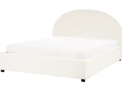 Seng med opbevaring VAUCLUSE Boucle Cremehvid 160 x 200 cm