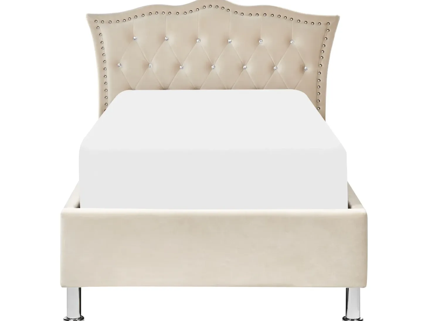 Seng med opbevaring Velour METZ 90 x 200 cm Beige