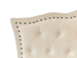 Seng med opbevaring Velour METZ 90 x 200 cm Beige