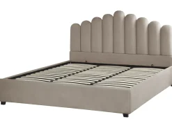 Seng med opbevaring VINCENNES Velour Brungrå 180 x 200 cm