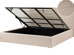 Seng med opbevaring VION Boucle Beige 180 x 200 cm