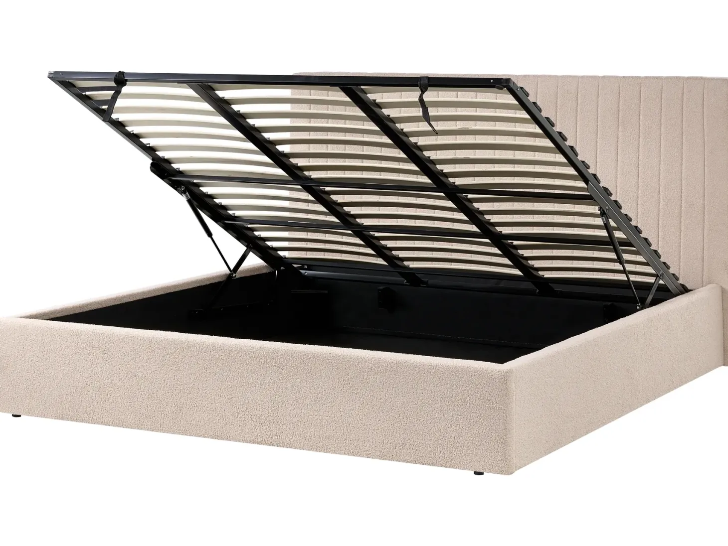 Seng med opbevaring VION Boucle Beige 180 x 200 cm