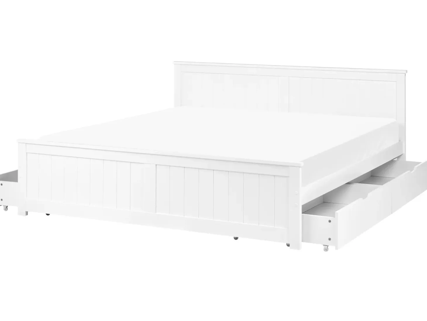 Seng med 4 skuffer Fyretræ SABRAN 180 x 200 cm Hvid