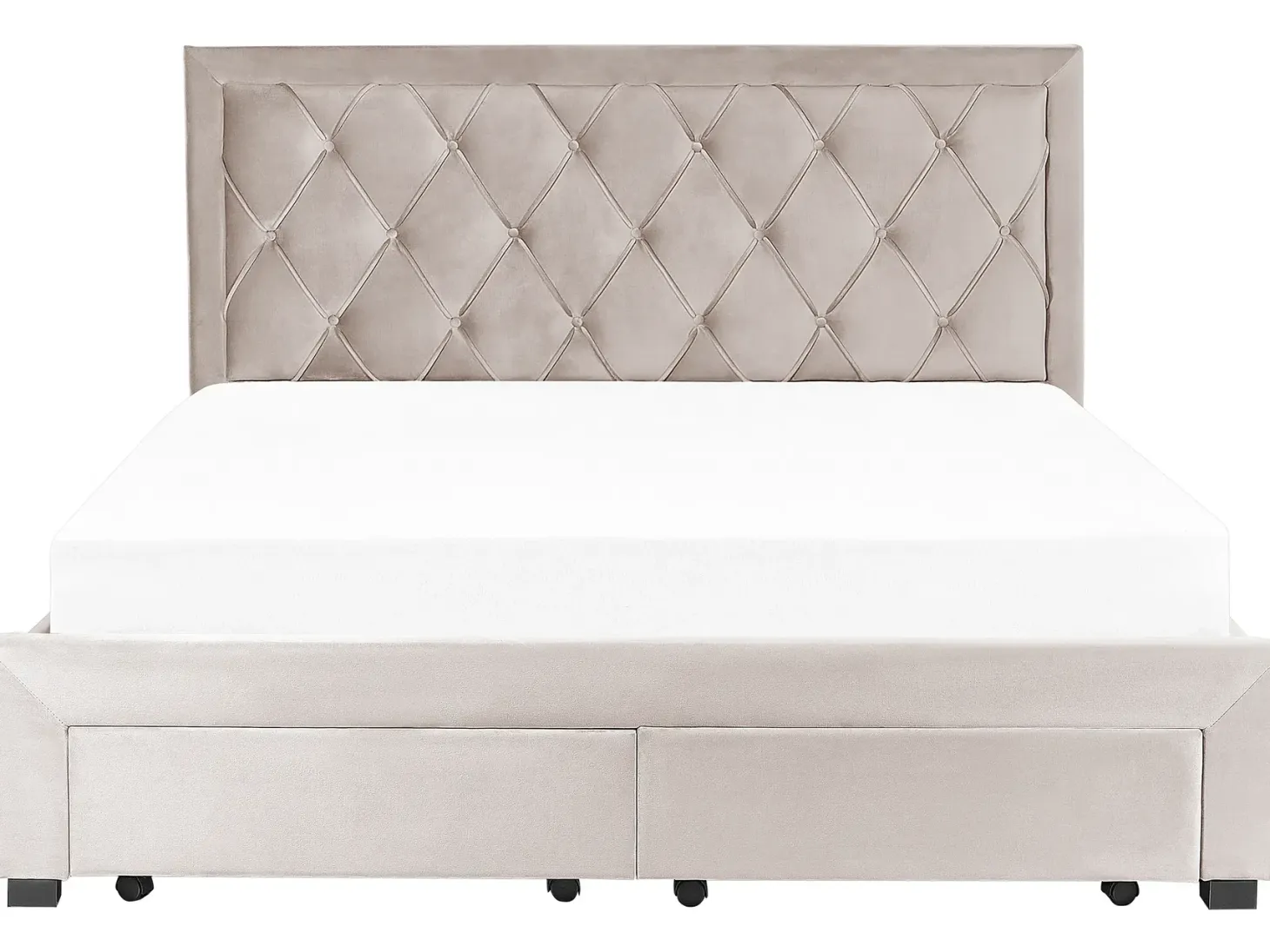 Seng med skuffer til opbevaring LIEVIN Velour Beige 180 x 200 cm