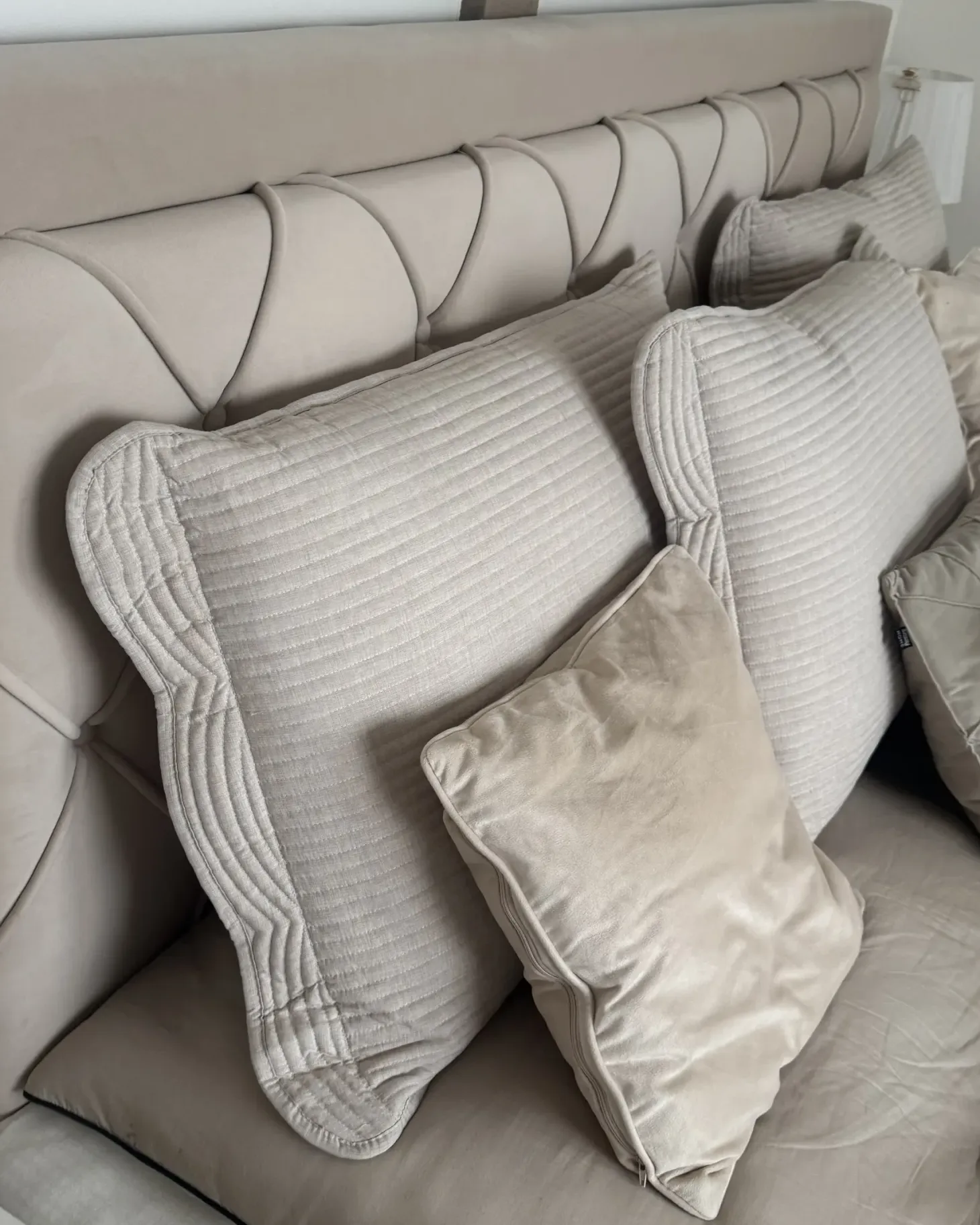 Seng med skuffer til opbevaring LIEVIN Velour Beige 180 x 200 cm