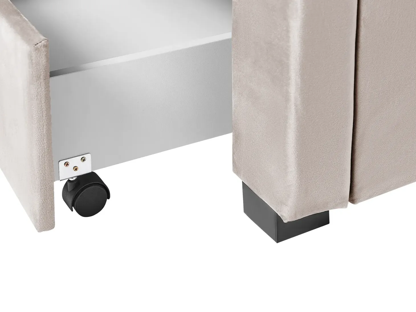 Seng med skuffer til opbevaring LIEVIN Velour Beige 180 x 200 cm