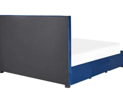 Seng med skuffer til opbevaring LIEVIN Velour Navy Blå 180 x 200 cm