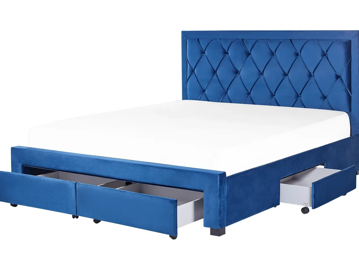Seng med skuffer til opbevaring LIEVIN Velour Navy Blå 180 x 200 cm