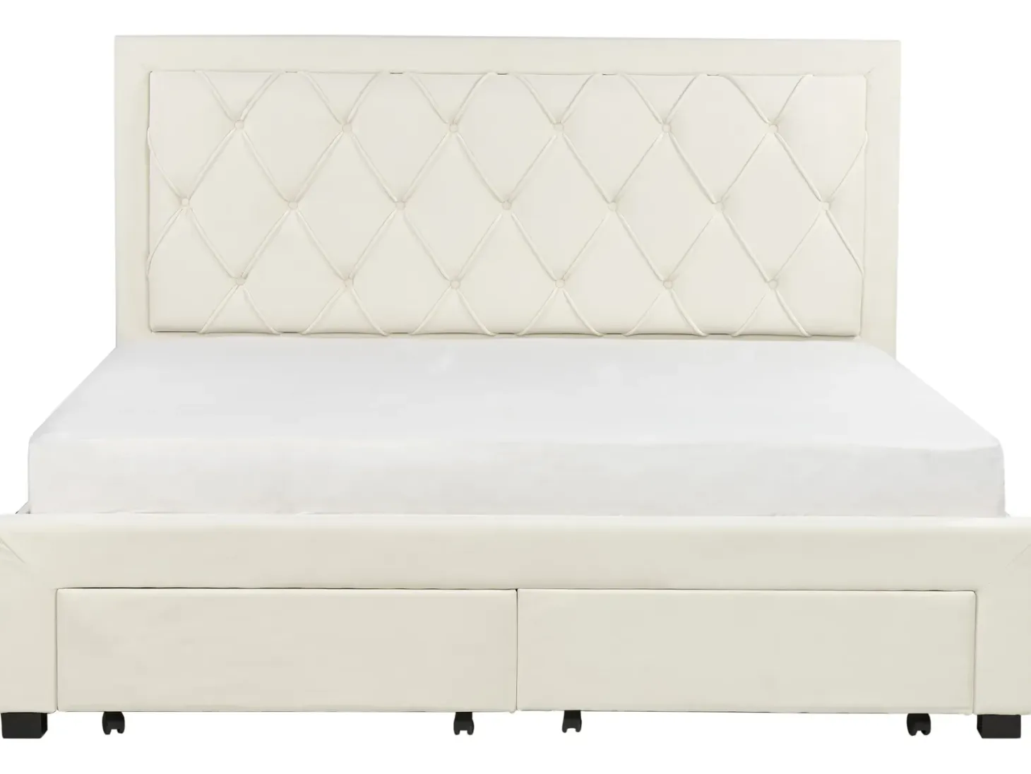 Seng med skuffer til opbevaring LIEVIN Velour Lys Beige 180 x 200 cm