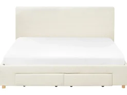 Seng med skuffer til opbevaring SOUTRIN Boucle Cremehvid 180 x 200 cm