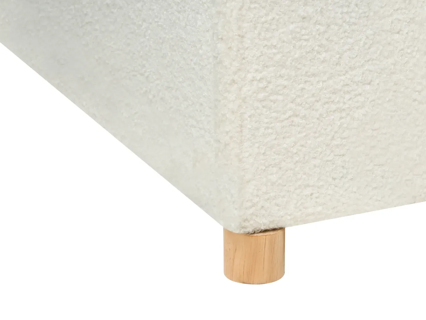 Seng med skuffer til opbevaring SOUTRIN Boucle Cremehvid 180 x 200 cm