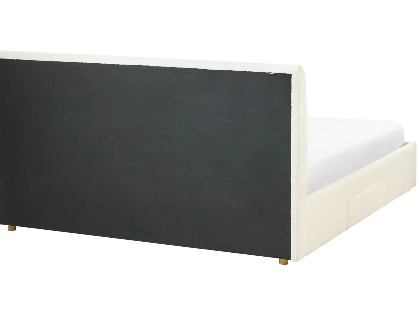 Seng med skuffer til opbevaring SOUTRIN Boucle Cremehvid 180 x 200 cm