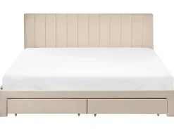 Seng med skuffer til opbevaring LONZAC Velour Beige 180 x 200 cm