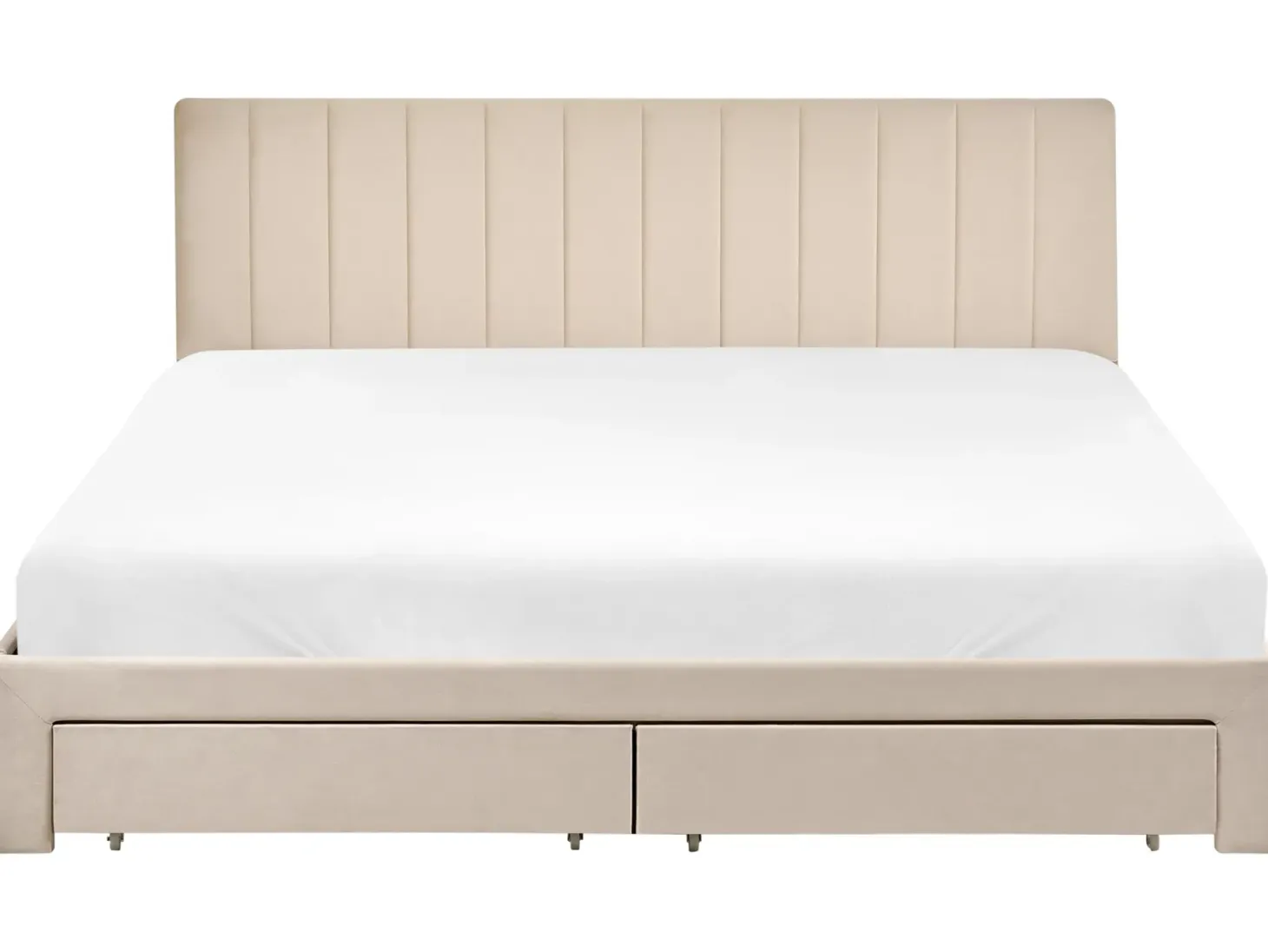 Seng med skuffer til opbevaring LONZAC Velour Beige 180 x 200 cm
