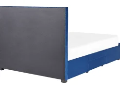 Seng med skuffer til opbevaring LIEVIN Velour Navy Blå 140 x 200 cm