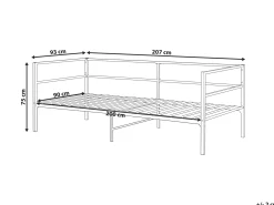 Seng Metal BATTUT 90 x 200 cm Sort