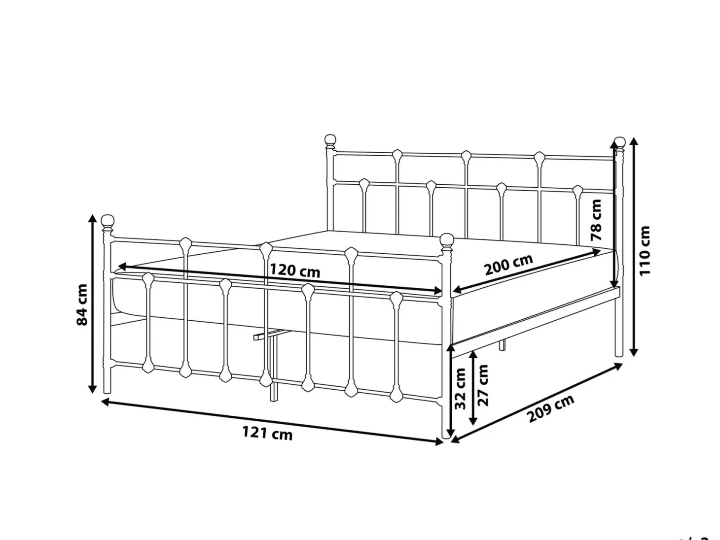 Seng Metal LYNX 120 x 200 cm Sort