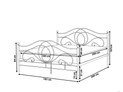 Seng Metal LYRA 180 x 200 cm Sort