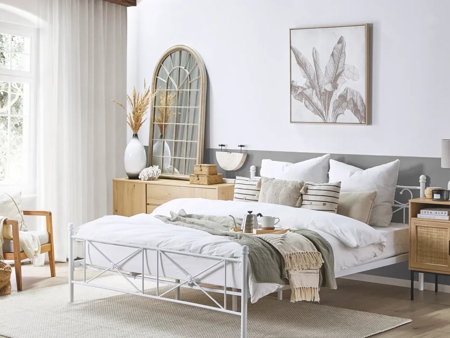Seng Metal RODEZ 180 x 200 cm Hvid
