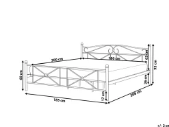 Seng Metal RODEZ 180 x 200 cm Sort
