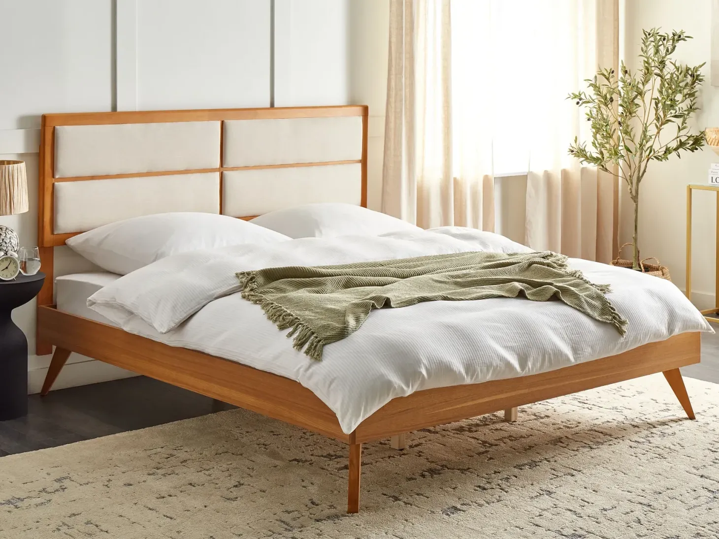 Seng POISSY 180 x 200 cm Naturlig ask