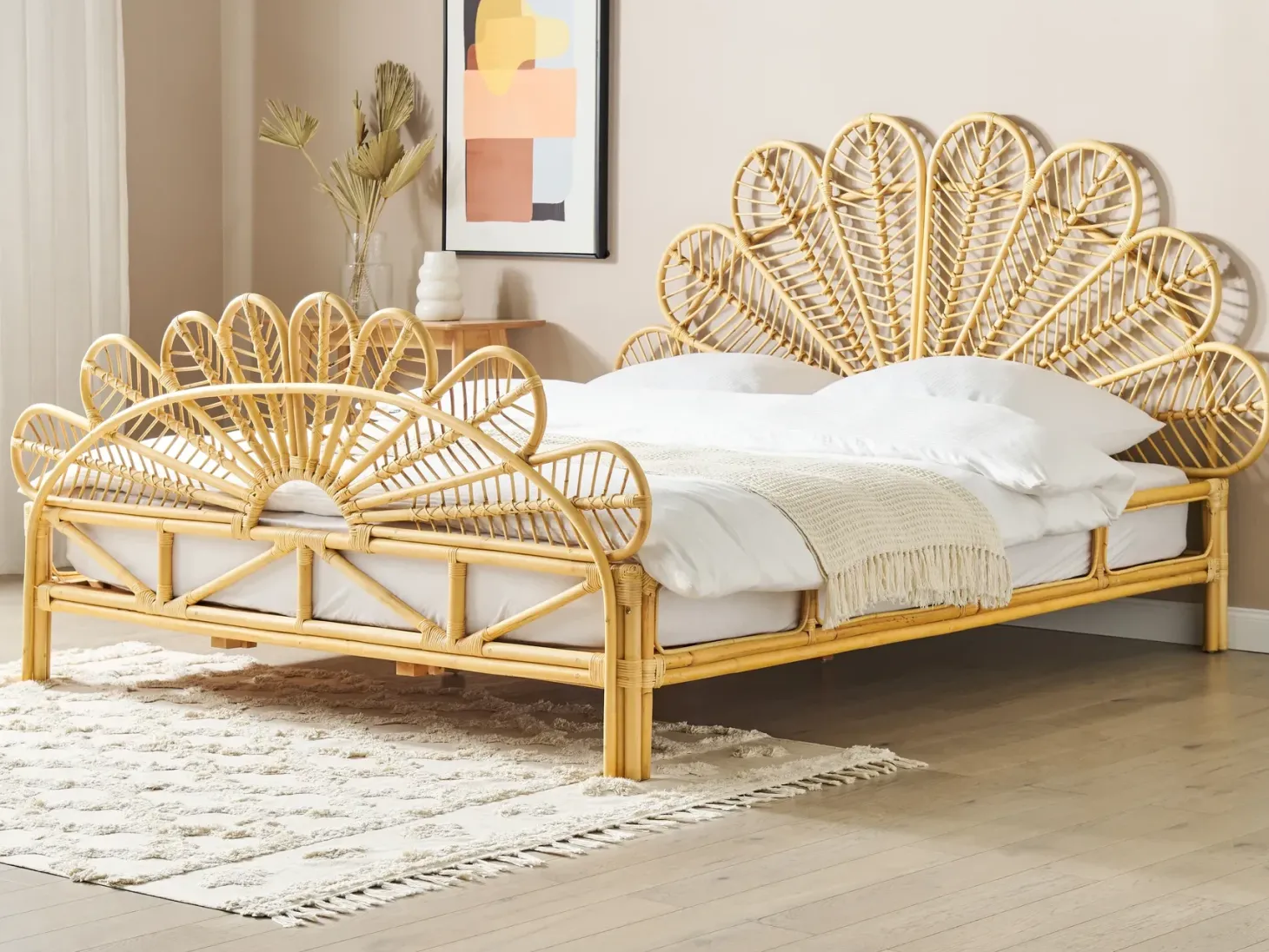 Seng Rattan FLORENTINE 180 x 200 cm Lysebrun
