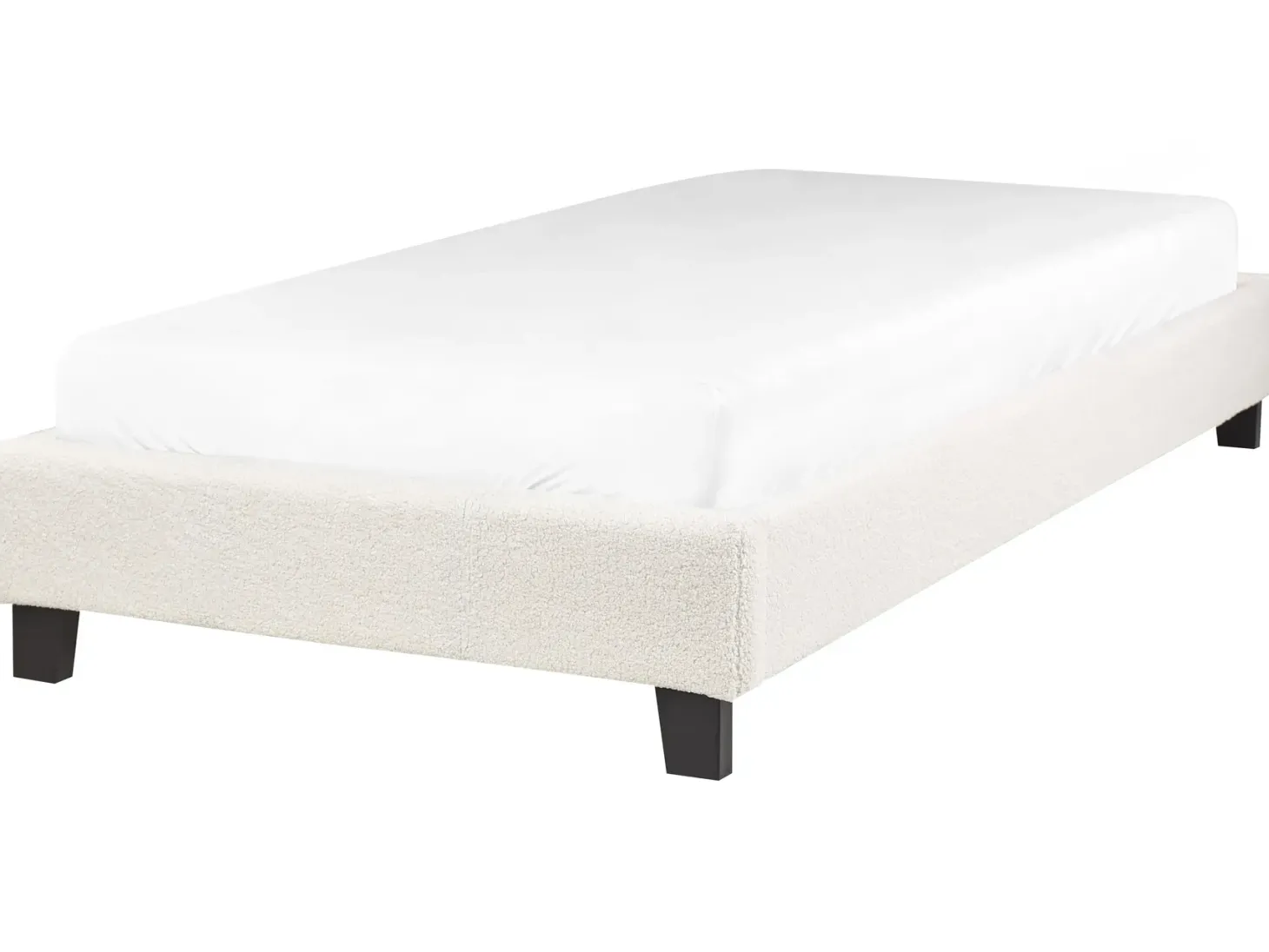 Seng uden hovedgærde Boucle ROANNE 90 x 200 cm Lys Beige
