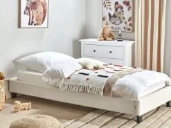 Seng uden hovedgærde Boucle ROANNE 90 x 200 cm Lys Beige