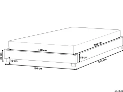 Seng uden hovedgærde Boucle ROANNE 180 x 200 cm Brungrå