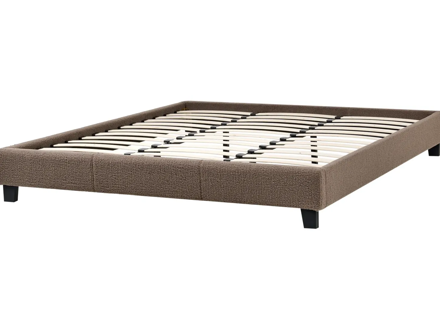 Seng uden hovedgærde Boucle ROANNE 180 x 200 cm Brungrå