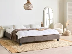 Seng uden hovedgærde Boucle ROANNE 180 x 200 cm Brungrå