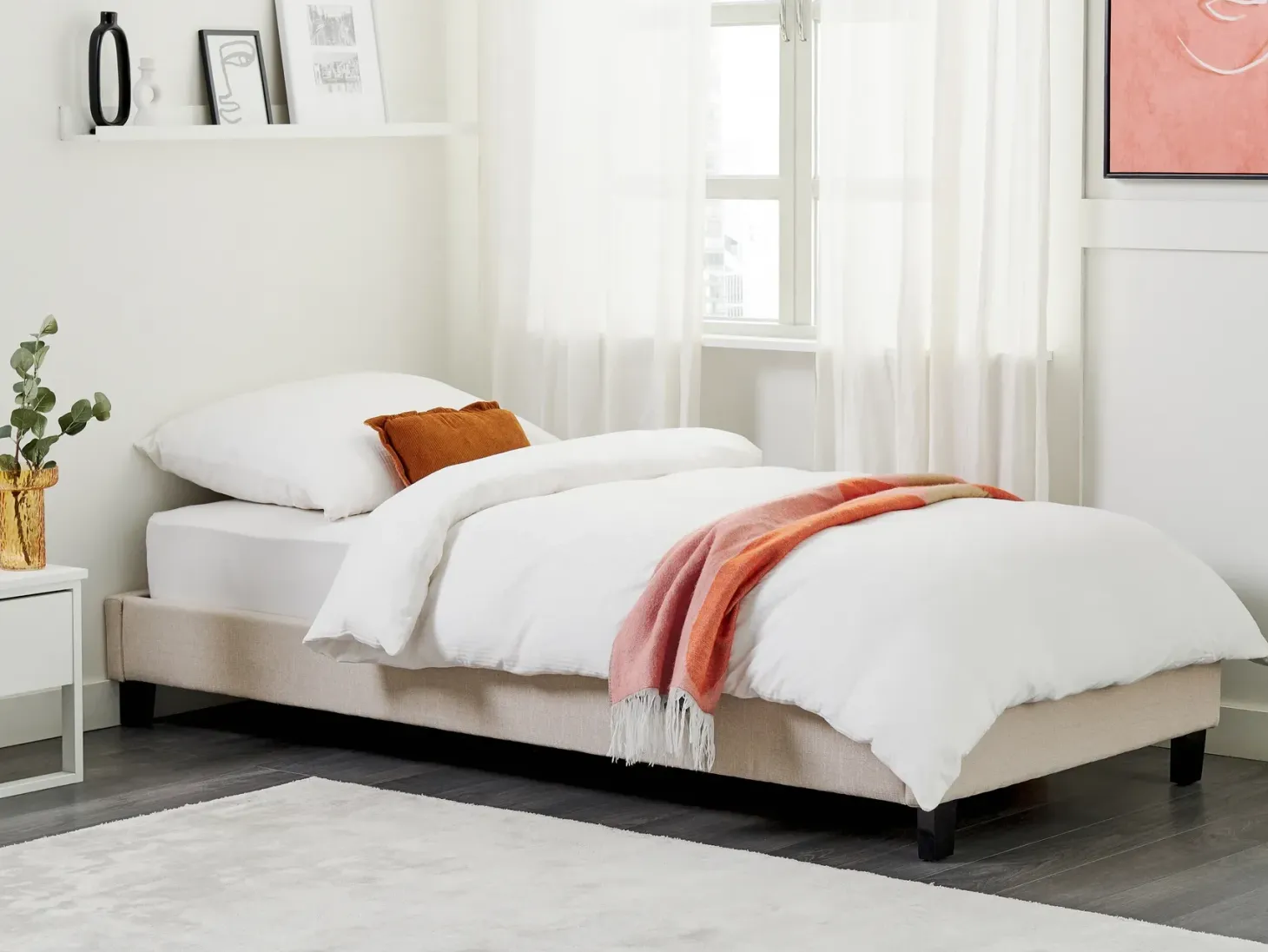 Seng uden hovedgærde ROANNE 90 x 200 cm Beige