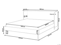 Seng Velour ARETTE 160 x 200 cm Brungrå