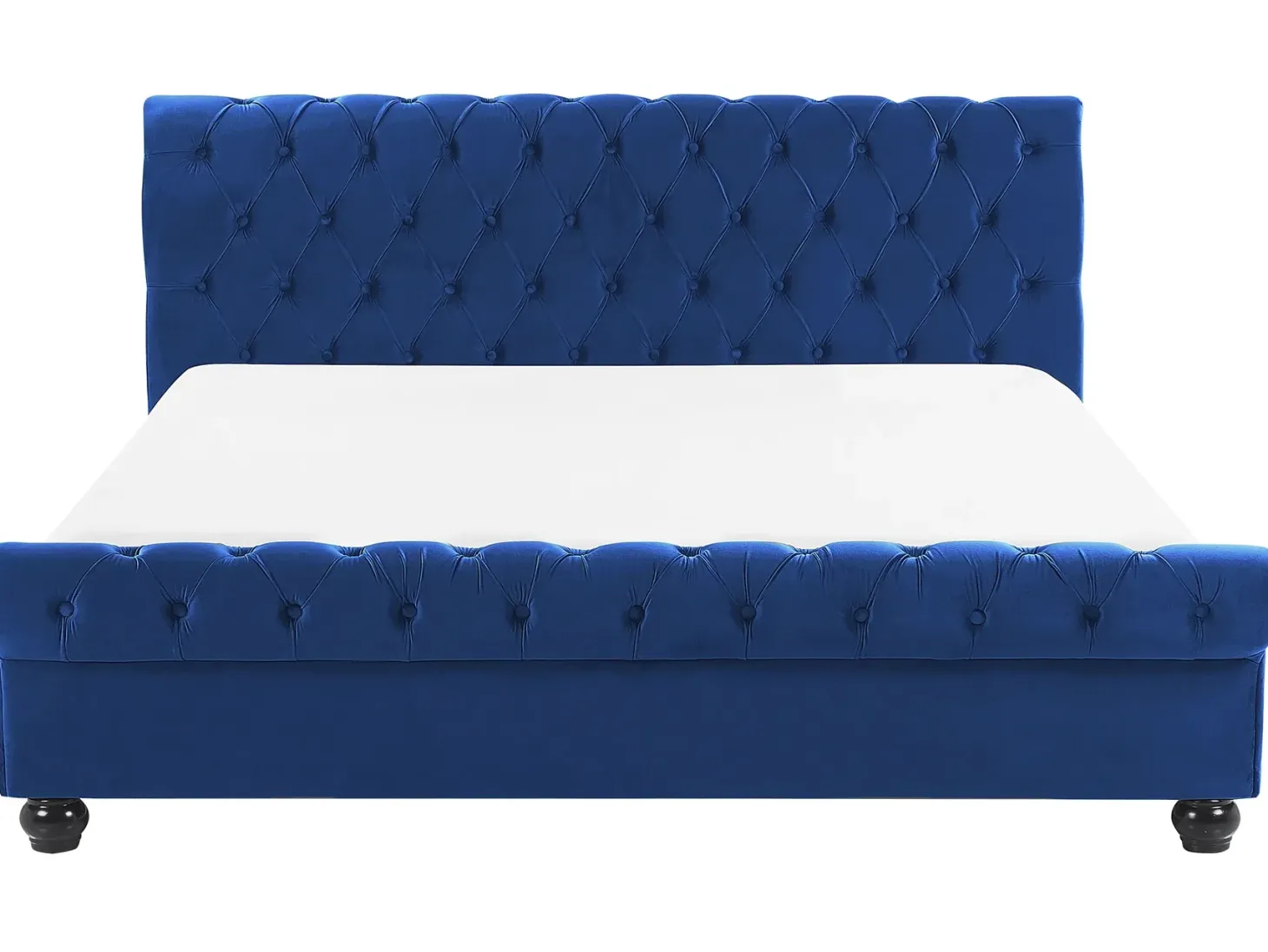 Seng Velour AVALLON 180 x 200 cm Navy Blå